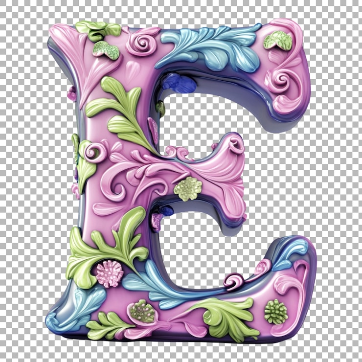 PSD alfabet png e w stylu kreskówek fantasy izolowany na przezroczystym tle dla kapryśnych projektów zabawne branding lub wyobraźnie typograficzne aplikacje