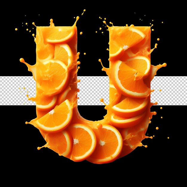 Alfabet Pomarańczowy Z Pomarańczowym Rozpryskiem świeżego Pomarańczowego Soku Pomarańczowego Wygenerowanego Przez Sztuczną Inteligencję