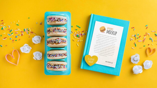 Alfajores cookies with menu mockup