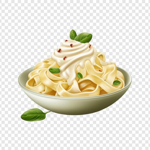 PSD alfredo sauce isolated on transparent background