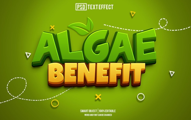 Algae text effect font edytowalna typografia tekst 3d