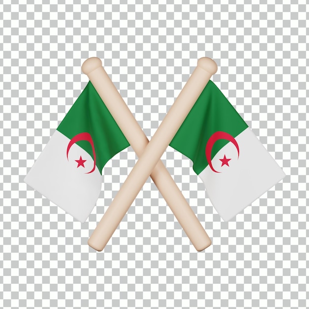 PSD algeria flag 3d icon