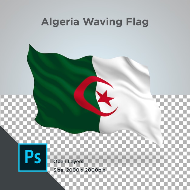 PSD bandiera algeria wave trasparente psd