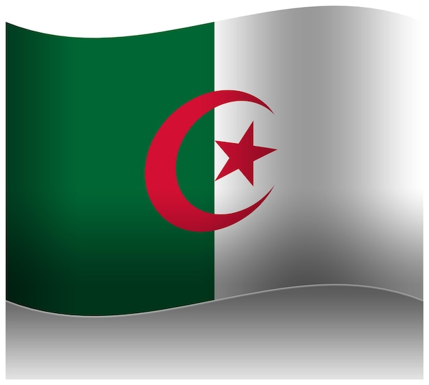 PSD algeria national wave flag 3d