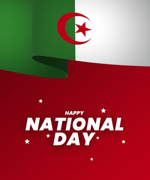 PSD algerijnse vlag element ontwerp nationale onafhankelijkheidsdag banner lint psd