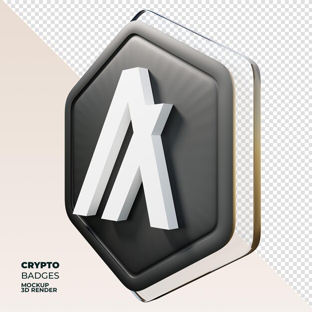 algorand algo badge right view 3d rendering coin