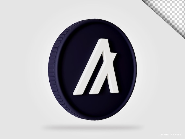 Algorand algo cryptocurrency coin 3d rendering collections