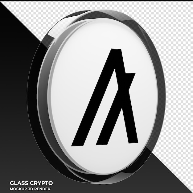 Algorand algo glass crypto coin 3d'illustrazione