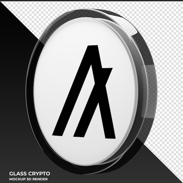 Algorand algo glass crypto coin 3d'illustrazione