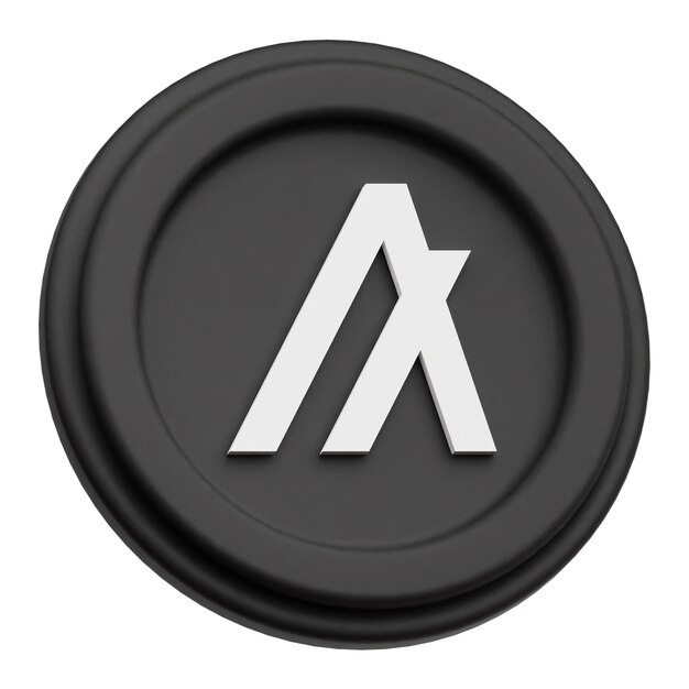 Algorand krypto moneta ikona 3D wyizolowana na białym tle