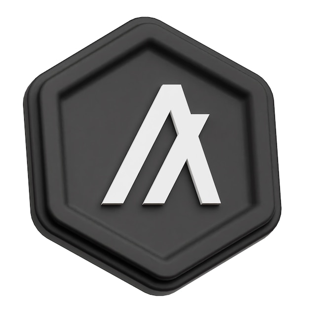 Algorand krypto moneta ikona 3D wyizolowana na białym tle