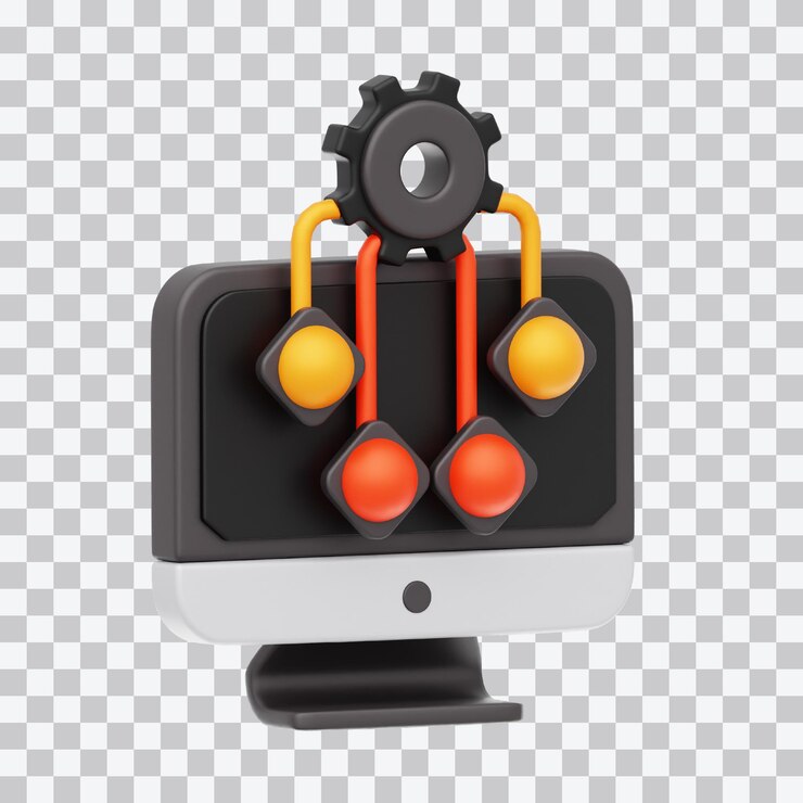PSD 3d-иллюстрация алгоритма