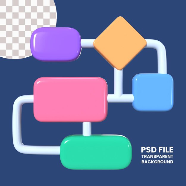 PSD algorithm icon 3d illustration icon