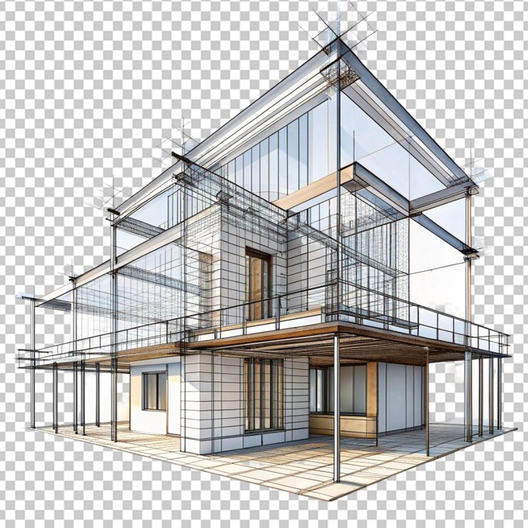 PSD algorithmically generated architectural sketch