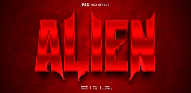 Alien 3D bewerkbaar teksteffect