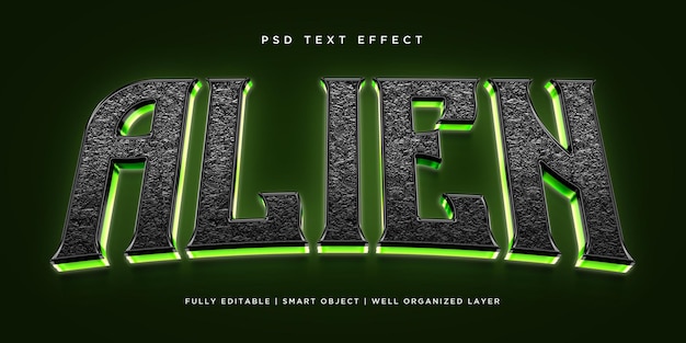 Alien 3d style text effect