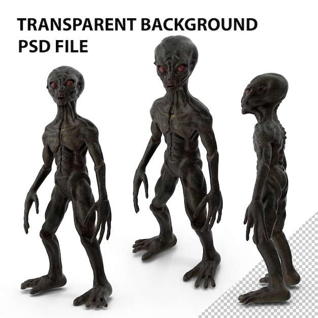 PSD alien creature black png