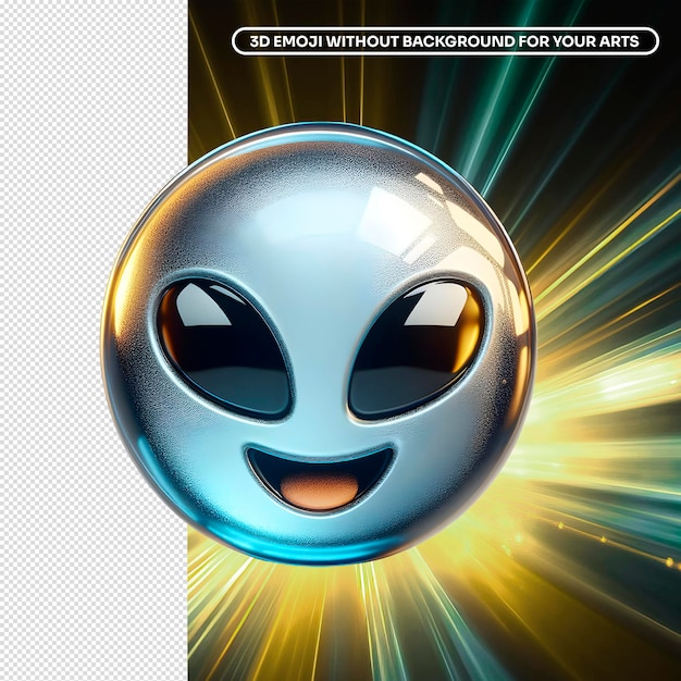 PSD alien et emoji 3d maan