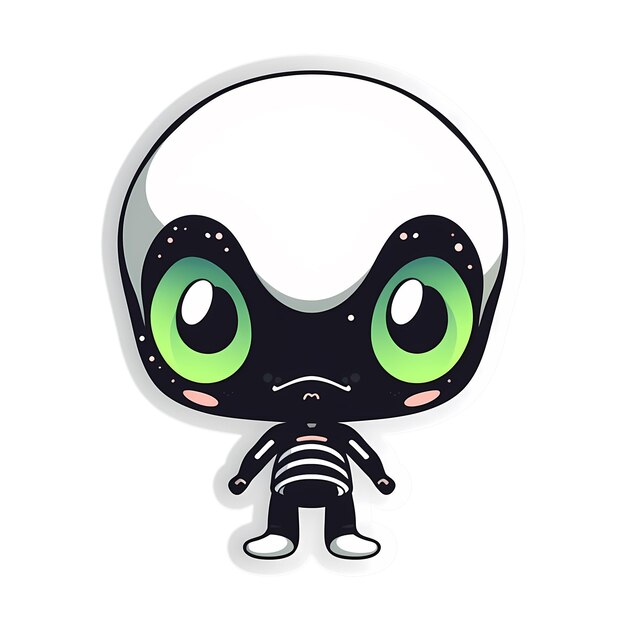 PSD alien kawaii adesivo png file trasparente