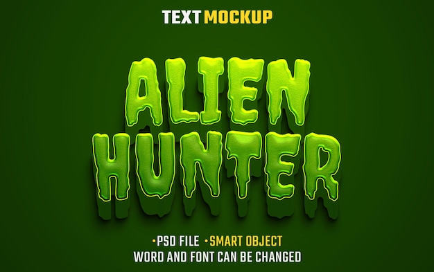 alien text effect 3d text font effect