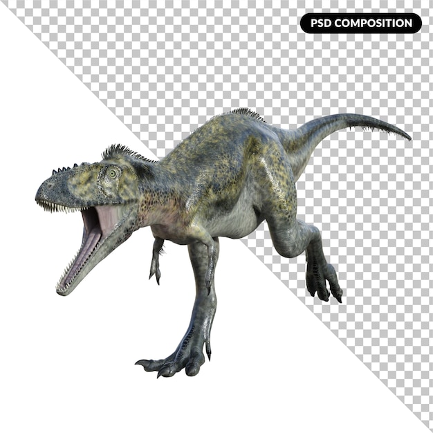 PSD rendering 3d del dinosauro alioramus