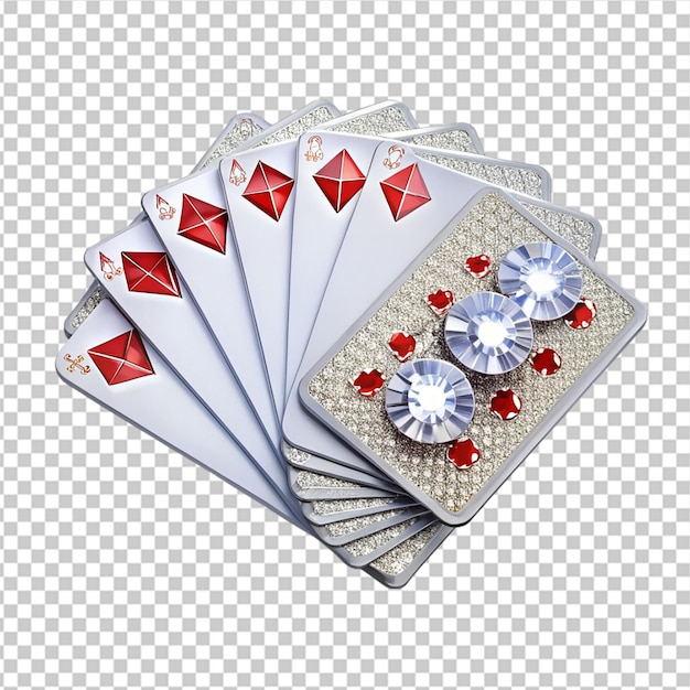 PSD all diamonds cards on transparent background