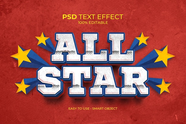 PSD all star-teksteffect