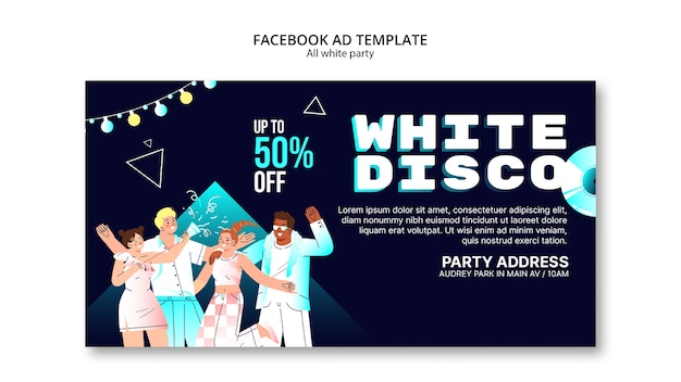 all white party template design