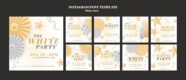 PSD all white party template design