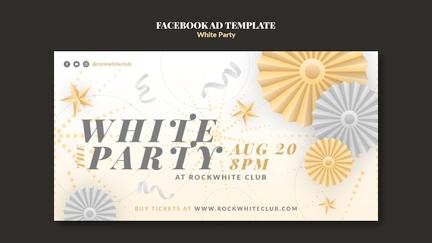 All white party template design