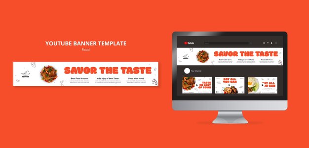 Modello di banner youtube del ristorante All you can eat