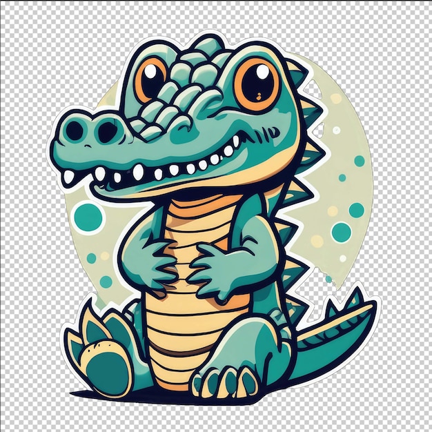 PSD alligator graphic with transparent background