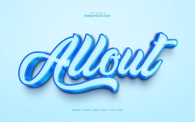 Allout プレミアム 3d psd テキスト効果