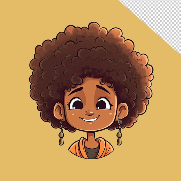 PSD alluring afro girl creation for your showcase