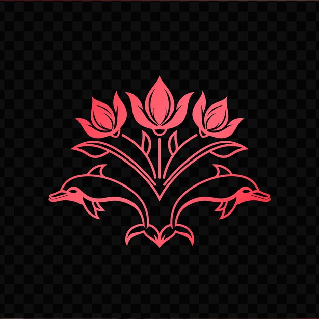 PSD alluring delphinium icon logo with decorative petals and dol creative psd vector design cnc tattoo