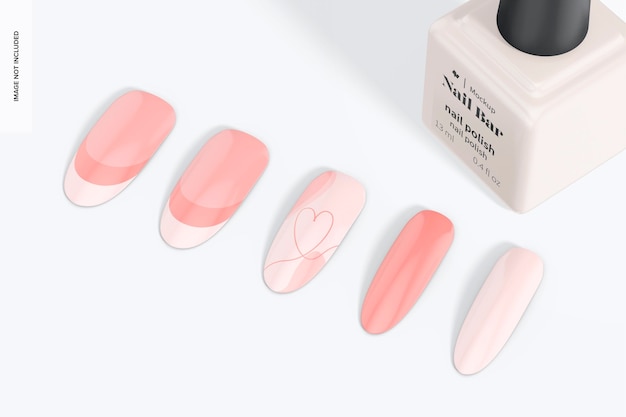 Almond acrylic nails mockup