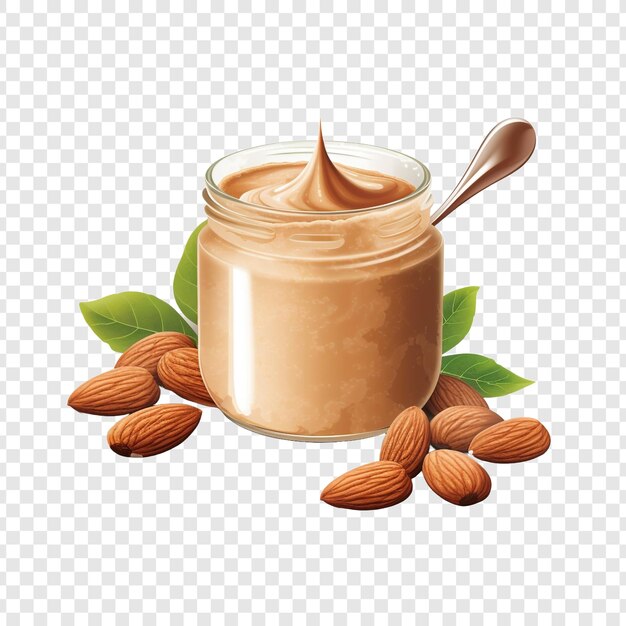 PSD almond butter isolated on transparent background