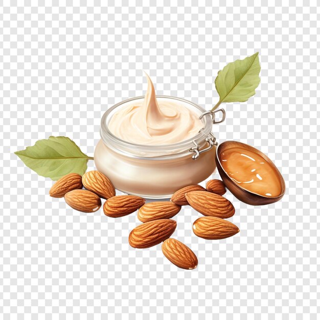 PSD almond butter isolated on transparent background
