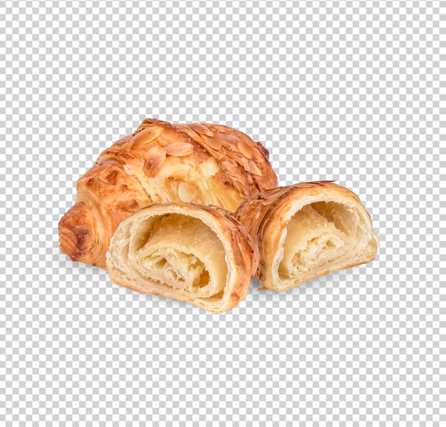 Almond croissant isolated premium psd