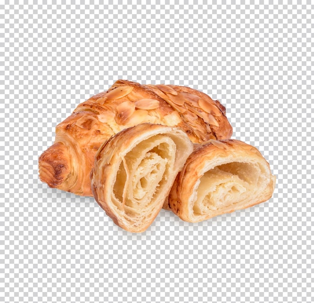 Croissant alle mandorle isolato psd premium