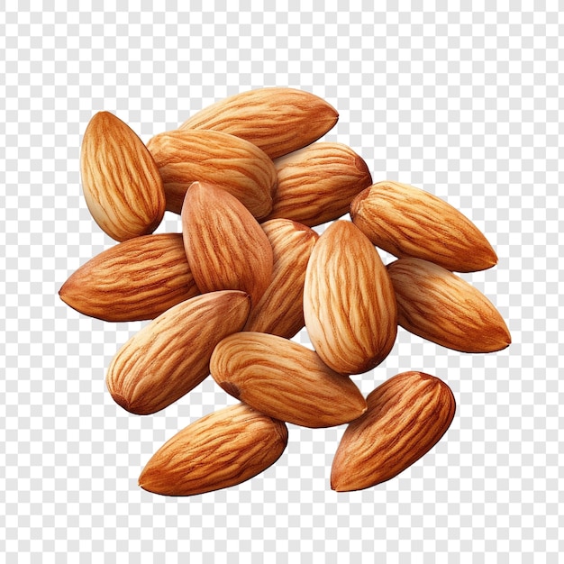 Almonds isolated on transparent background