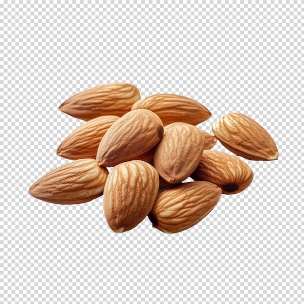 PSD almonds isolated on white background