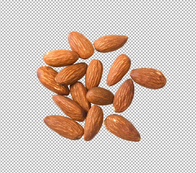 Almonds seeds isolated on a white background