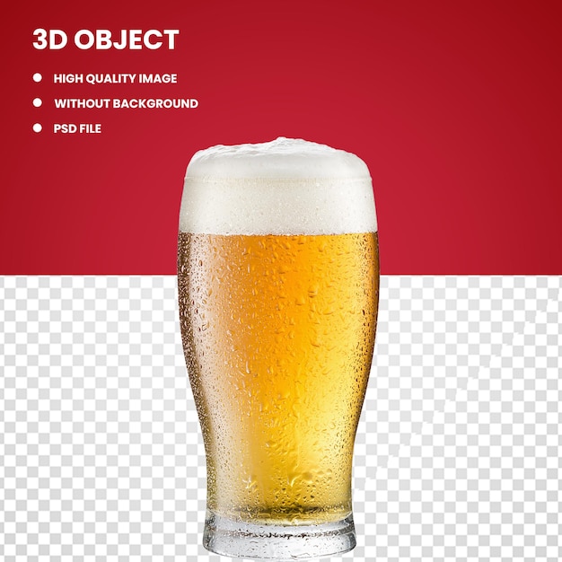 PSD almost full beer glass