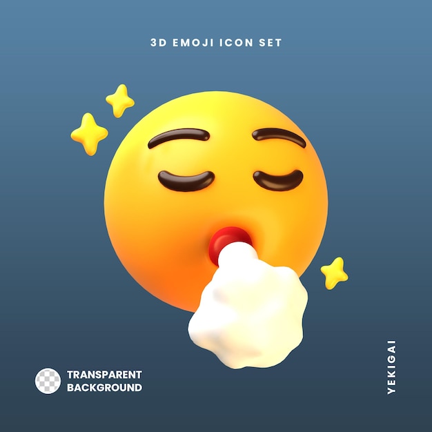 Almost not happen face 3d emoji illustrations pack