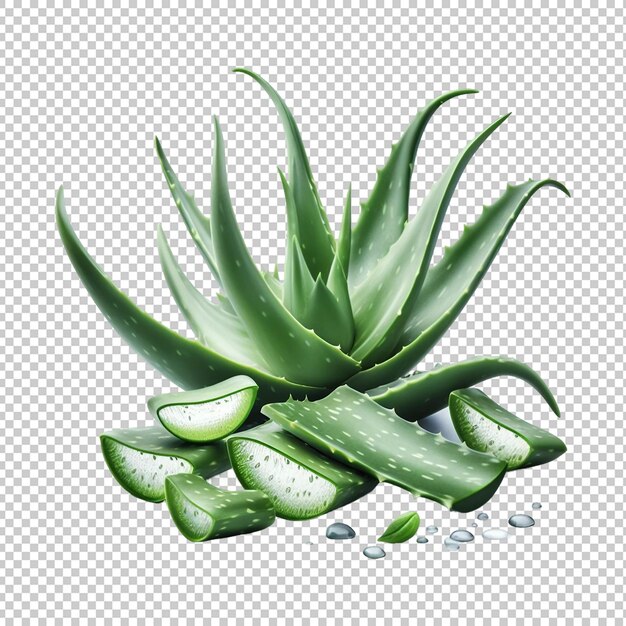 Aloe vera slice isolated transparent background ai generative