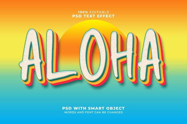 PSD aloha-teksteffect