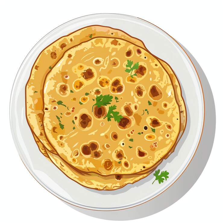 PSD aloo paratha indyjska ilustracja