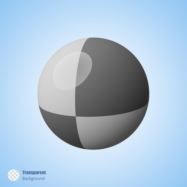 PSD alpha layer shiny sphere in 3d render design