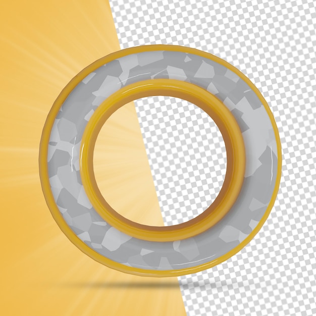 Alphabet 3d render letter o